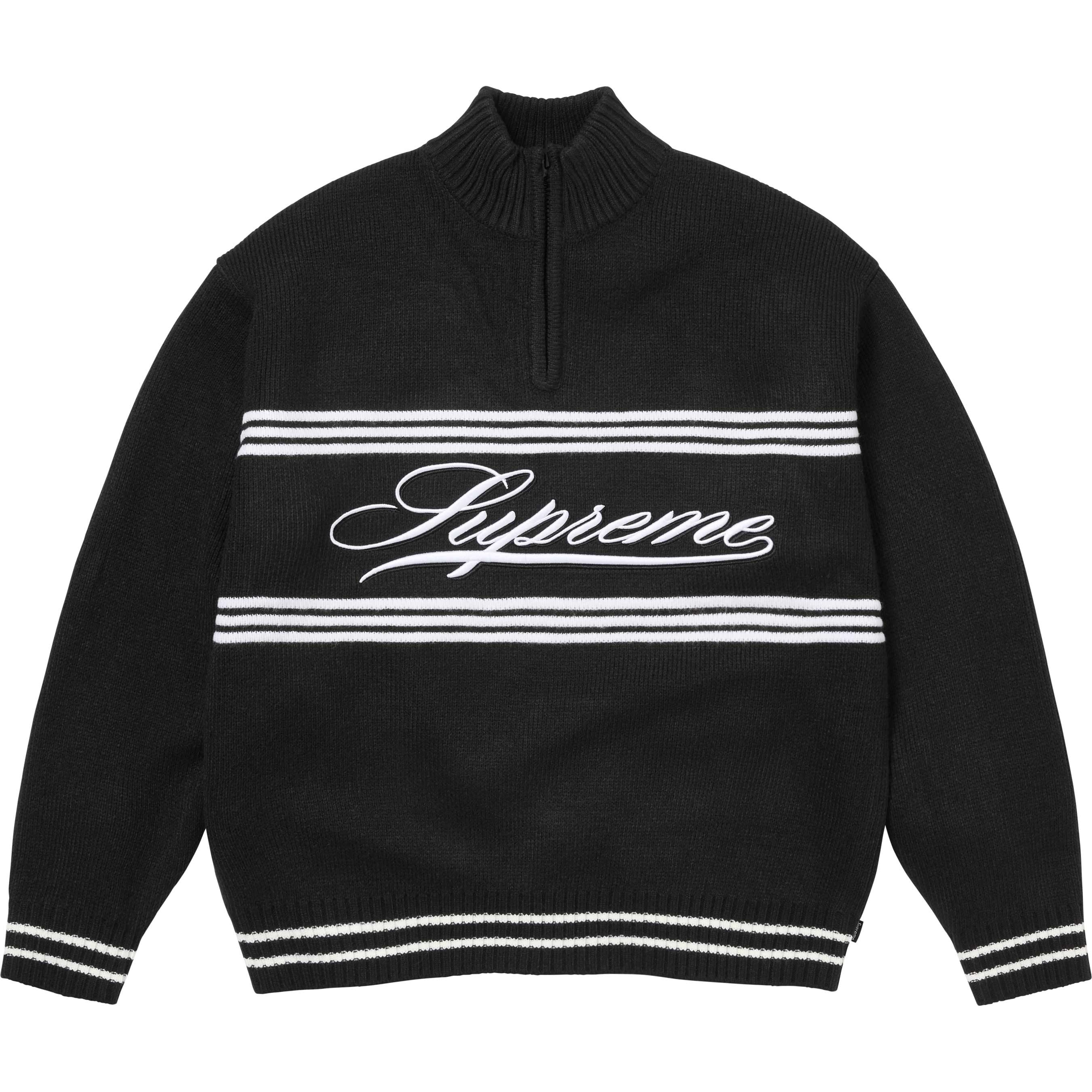 Script Stripe Half Zip Sweater view 4